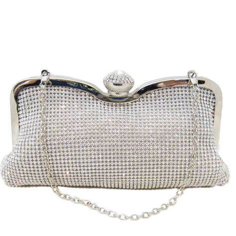 light in the box metal evening bag women's bags crystal|Crystal Silver Evening Bag .